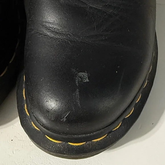 Dr. Martens Black Ankle Boots with Yellow Stitching - Picture 3 of 4